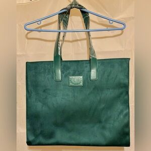 Guess-Elegant Green-Faux Suede-Tote Bag-Large